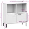 vidaXL Bookcase with Metal Legs White 90x35x90.5 cm Solid Wood OSLO