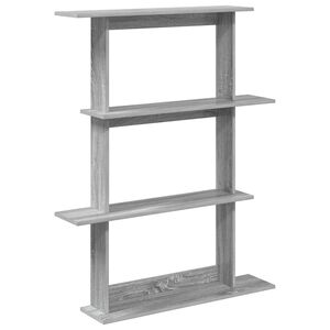 vidaXL Wall Shelf Grey Sonoma 100 x 20 x 126 cm Engineered Wood