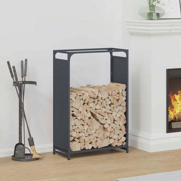 vidaXL Firewood Rack Anthracite 60x28x90 cm Cold-rolled steel