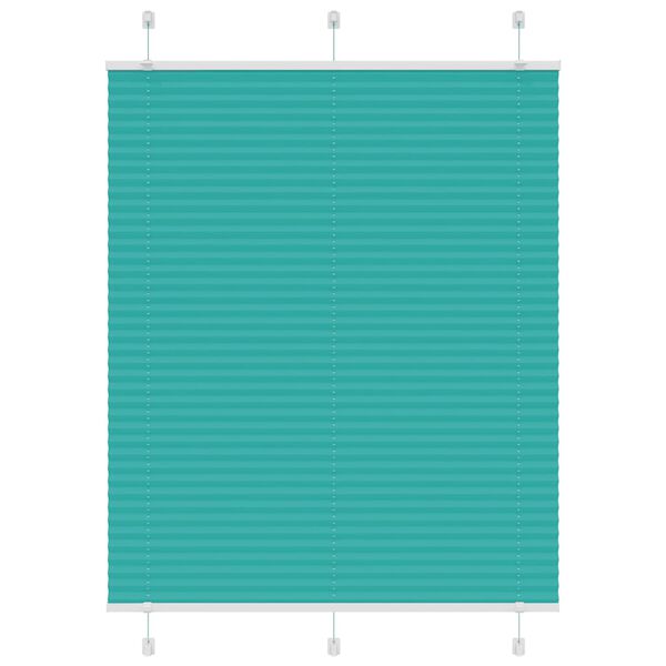 vidaXL Pleated Blind Petrol Green 105x100 cm Fabric Width 104.4 cm Polyester