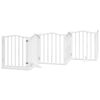 vidaXL Dog Gate with Door Foldable 6 Panels White 300 cm Poplar Wood