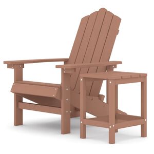vidaXL Garden Adirondack Chair with Table HDPE Brown