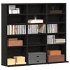 vidaXL CD Cabinet Black Oak 100x23x89.5 cm Engineered Wood