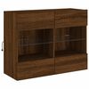 vidaXL TV Wall Cabinet with LED Lights Brown Oak 78.5x30x60.5 cm