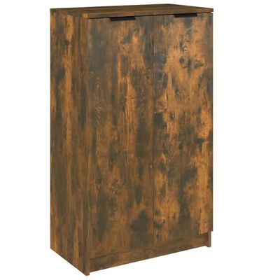 vidaXL Shoe Cabinet Smoked Oak 59x35x100 cm Engineered Wood