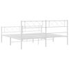 vidaXL Metal Bed Frame without Mattress with Footboard White 183x213cm