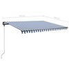 vidaXL Manual Retractable Awning with LED 450x350 cm Blue and White