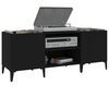 vidaXL Record Cabinet Black 121x38x48 cm Engineered Wood
