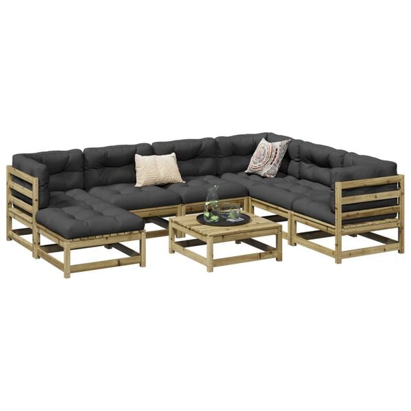 vidaXL 8 Piece Garden Sofa Set Impregnated Wood Pine
