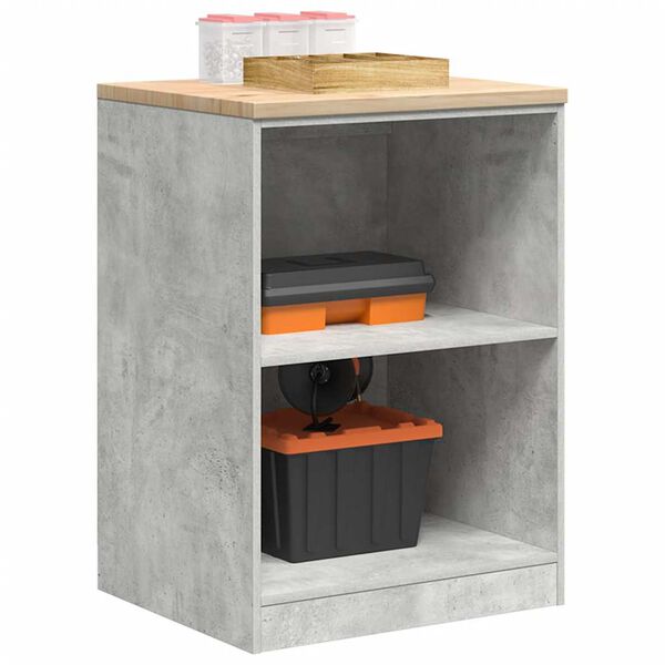 vidaXL Garage Storage Cabinet Concrete Grey 60x51x85 cm Solid Wood Pine