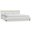 vidaXL Bed Frame with LED without Mattress White Faux Leather 150x200cm