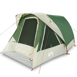 vidaXL Camping Tent Cabin 4-Person Green Waterproof