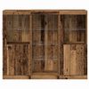 vidaXL LED Sideboard Old Wood 123 x 37 x 100 cm Engineered Wood