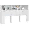 vidaXL Headboard Cabinet High Gloss White 180x19x103.5 cm