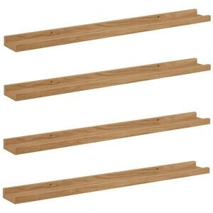 vidaXL Wall Shelf 4 pcs Brown 80 x 9 x 3 cm Engineered Wood