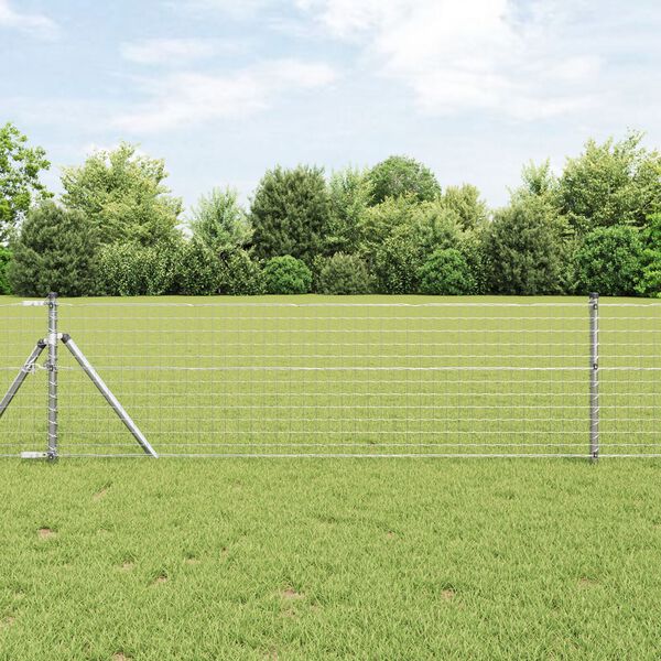 vidaXL Fence Post Other 26 pcs Grey 3.2 x 3.2 x 120 cm Steel