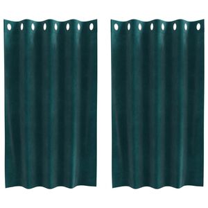 vidaXL Blackout Curtains 2 pcs Dark Green 140 x 140 cm Velvet