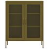 vidaXL Storage Cabinet Olive Green 80x35x101.5 cm Steel