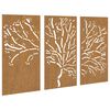 vidaXL Garden Wall Decorations 3 pcs 105x55 cm Corten Steel Tree Design