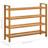 vidaXL Shoe Rack with 4 Shelves 100x27x80 cm Solid Oak Wood