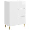 vidaXL Sideboard High Gloss White 66 x 34.5 x 90 cm Engineered Wood