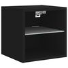 vidaXL TV Wall Cabinets with LED Lights 2 pcs Black 30x28.5x30 cm