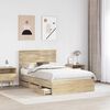 vidaXL Bed Frame with Drawer Sonoma Oak 120 x 190 cm Engineer Wood