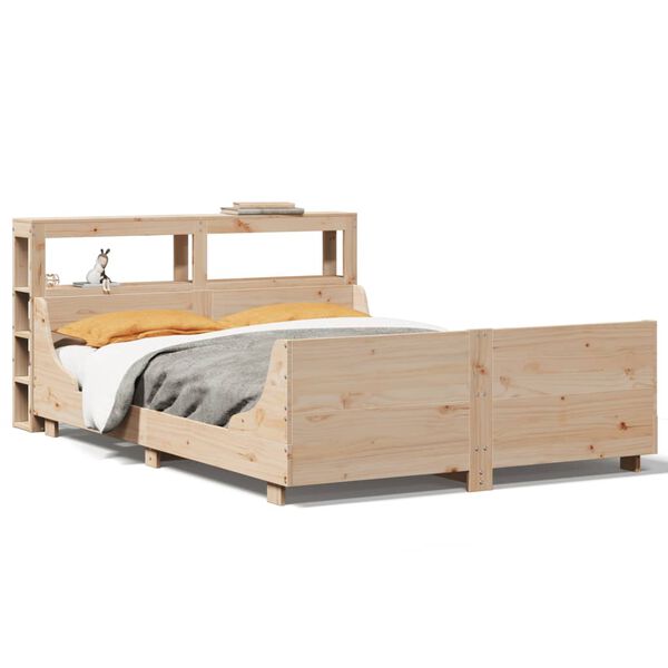 vidaXL Bed Frame without Mattress 150x200 cm King Size Solid Wood Pine