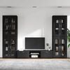 vidaXL TV Cabinet Set with Drawer with Shelf Black Engineered Wood