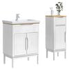 vidaXL Bathroom Furniture Set with Drawer 2 pcs White Solid Pine Wood