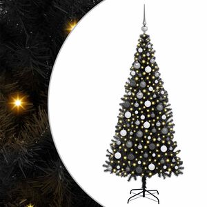 vidaXL Christmas Tree Black 180 cm PVC