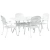 vidaXL Garden Dining Set 5 pcs White Aluminium