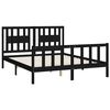 vidaXL Bed Frame without Mattress Black Solid Wood Pine King Size