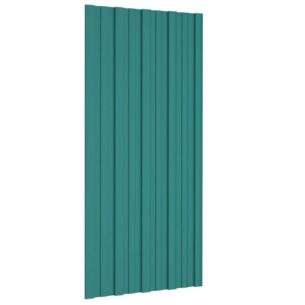 vidaXL Roof Panels 36 pcs Galvanised Steel Green 100x45 cm