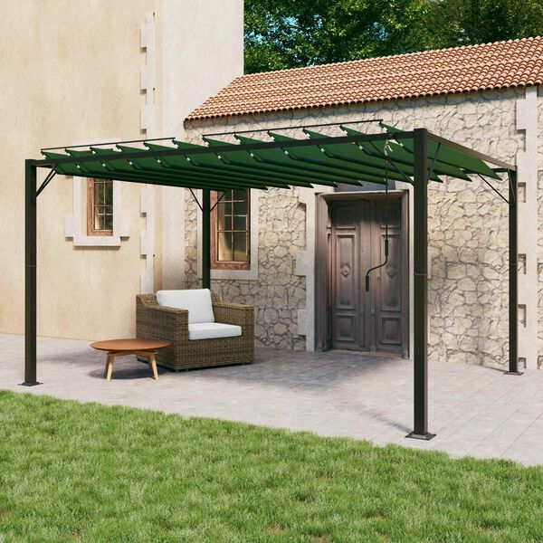 vidaXL Gazebo with Louvered Roof Green 3 x 4 x 2.14 m
