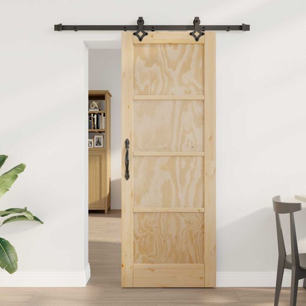 vidaXL Sliding Door ORKDAL Brown 73.5 x 198.5 cm Solid Pine Wood