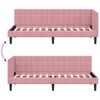 vidaXL Corner Bed Frame with Headboard Pink 80 cm x 200 cm Velvet
