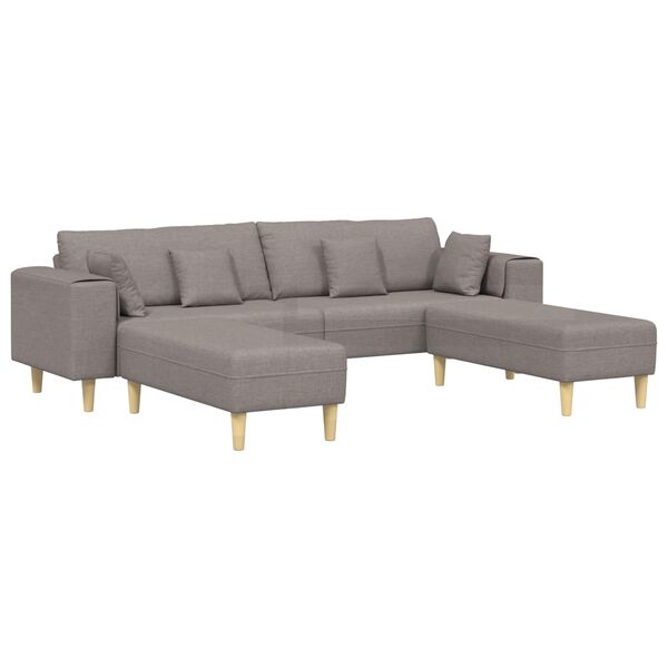 vidaXL Fabric Sofa with Cushion Taupe 208 cm Fabric