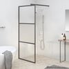 vidaXL Walk-in Shower Wall 80x195 cm Half Frosted ESG Glass Black