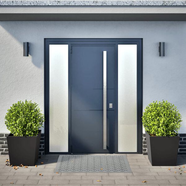 vidaXL Garden Planters Black 2 pcs 50x50x50 cm Steel