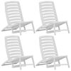 vidaXL Kids' Folding Chair 4 pcs Plastic White