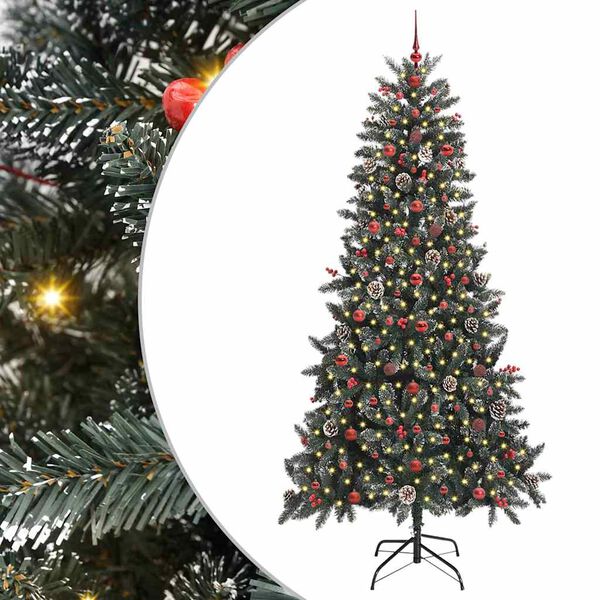 vidaXL Artificial Christmas Tree with 300 LEDs with Stand Green 240 cm