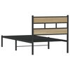 vidaXL Metal Bed Frame without Mattress Sonoma Oak 100x190 cm