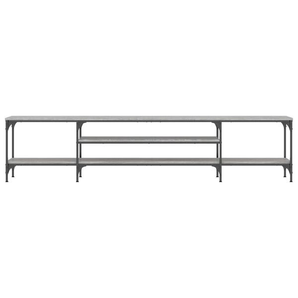 vidaXL TV Cabinet Grey Sonoma 201x35x45 cm Engineered Wood&Iron