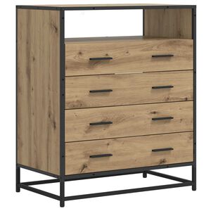 vidaXL Drawer Cabinet 4-Drawer Artisan oak 70 x 41 x 83.5 cm