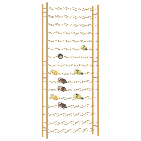 vidaXL Wine Rack for 96 Bottles Gold Metal