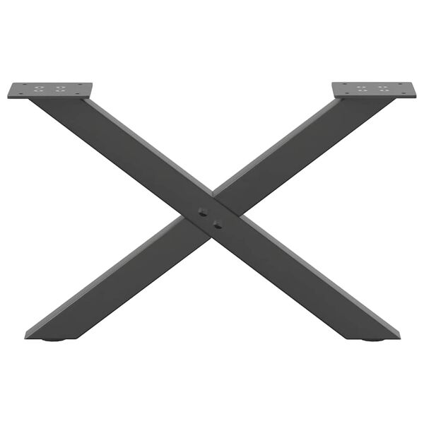 vidaXL Coffee Table Legs X-Shaped 2 pcs Anthracite 60x(30-31) cm Steel