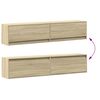 vidaXL TV Wall Cabinet with LED Sonoma Oak 180x31x38 cm