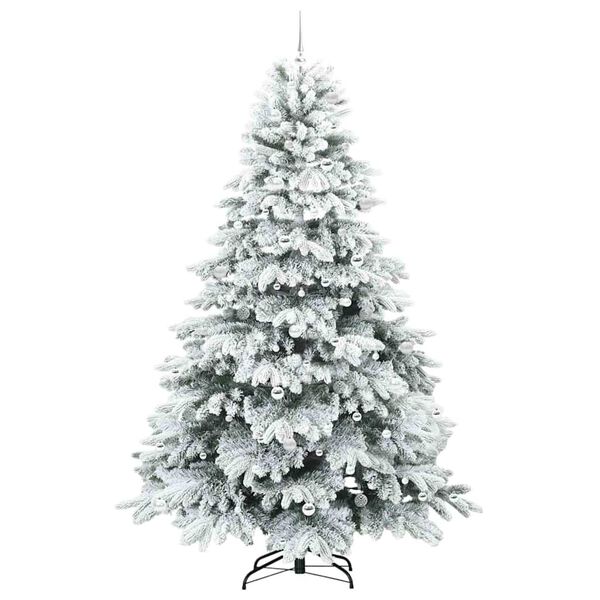 vidaXL Artificial Christmas Tree with 300 LEDs White 240 cm PE and PVC