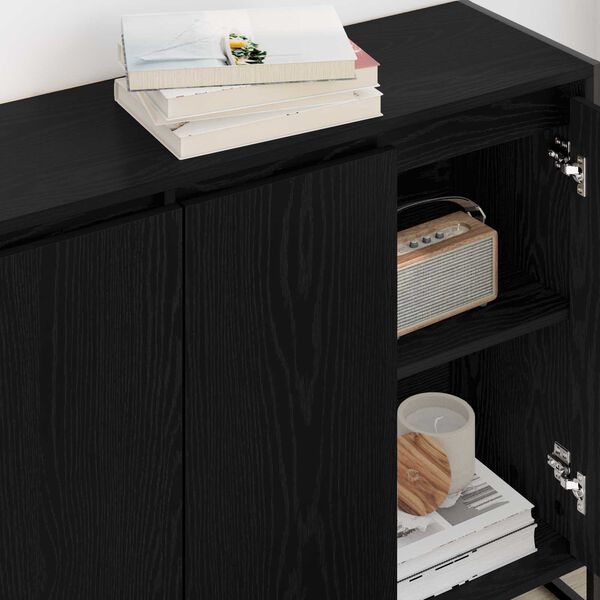 vidaXL Side Cabinet Black Oak 96.5 x 30 x 75 cm Engineered Wood